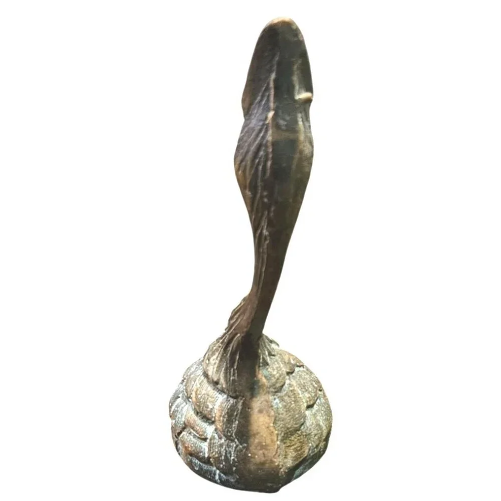 3 Green Decore Brass Gosling Figurine Pier 1 Glass‎ Bottle Asian Ceramic Vase